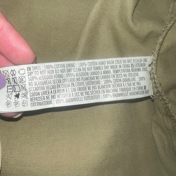 Stylish Green Camo Denim Jacket Size Large Button Down Shirt Utility Army - Picture 5 of 8